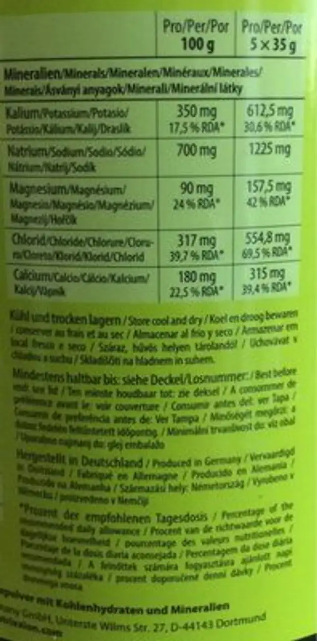 Iso Refresher, Grapefruit nutrition facts table