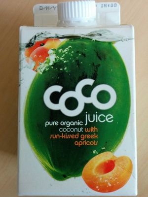 Coco juice pure organic coconut apricots