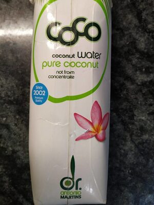 Pure coconut water front packaging