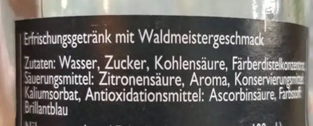 Grūn ingredients label