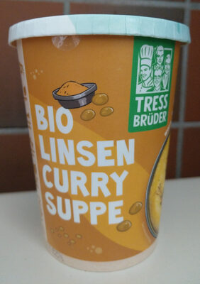 Frische Gelbe Bio Linsensuppe Mit Curry front packaging