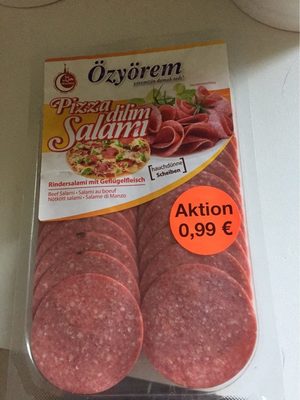 özyörem sığır dilim salami front packaging