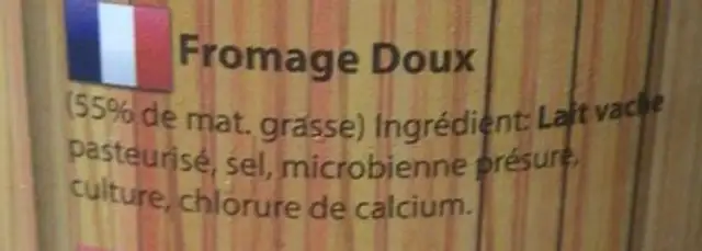 Fromage Crémeux ingredients label
