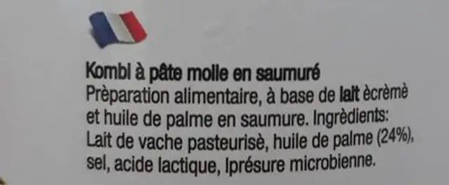 Kombi a pate molle saumuré ingredients label