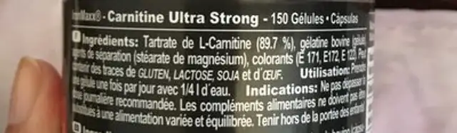 Ironmaxx L-carnitin Ultra Strong 150 Kapseln ingredients label