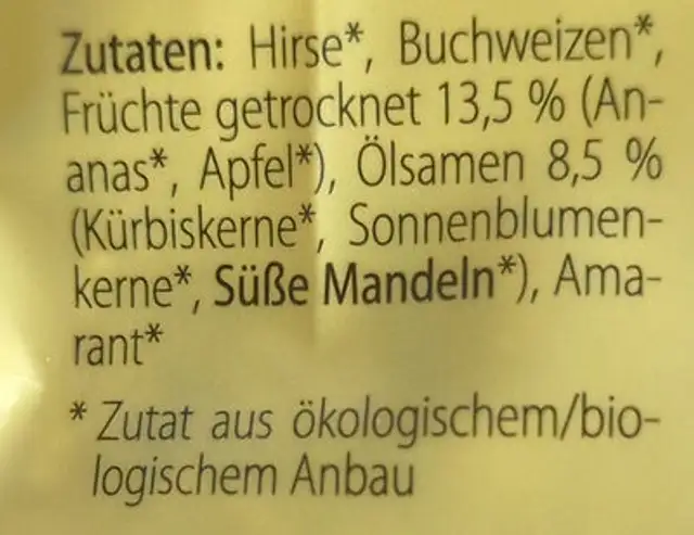 MorgenStund ingredients label