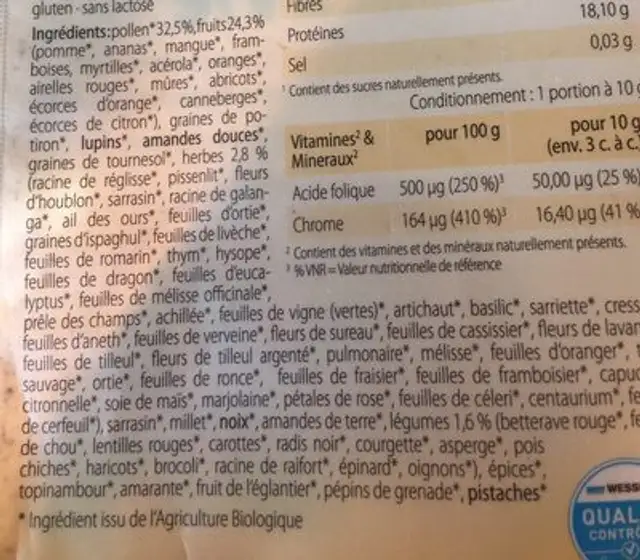 AlcaVie ingredients label