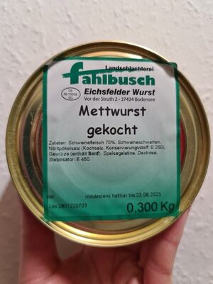 Mettwurst gekocht
