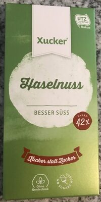 Schokolade Xucker Haselnuss front packaging