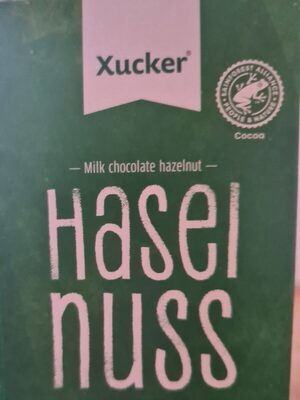 Xucker Hasel Nuss Schokolade front packaging