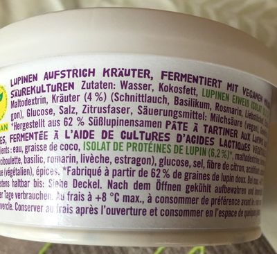 Made With Luve ingredients label