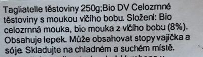 Lupinen tagliatelle ingredients label