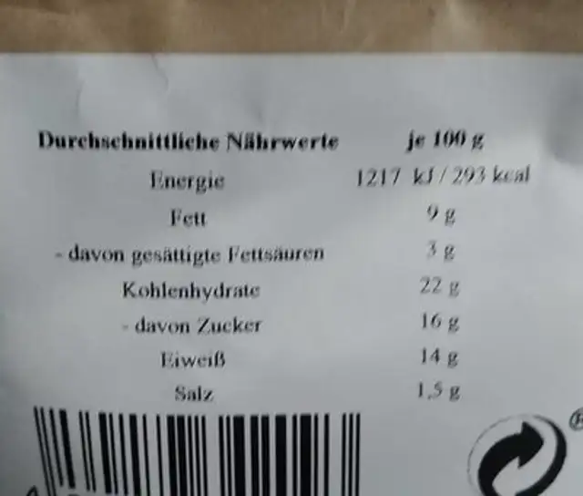 Gochugaru für Kimchi nutrition facts table