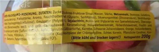 Bunter varié MIX nutrition facts table