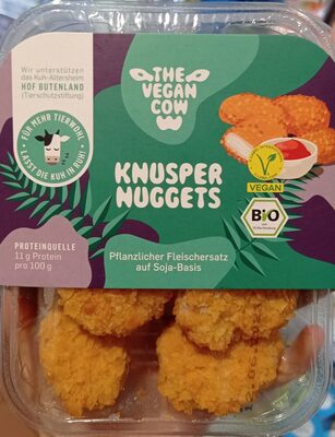 Vegane Bio-Nuggets auf Basis von Soja, paniert mit Cornflakes, gebraten
