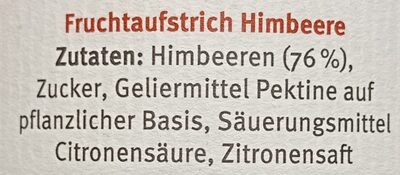 Himbeeren ingredients label