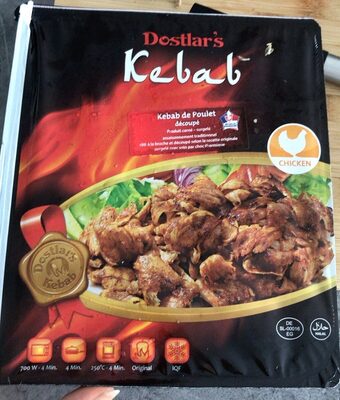 Kebab de poulet découpé