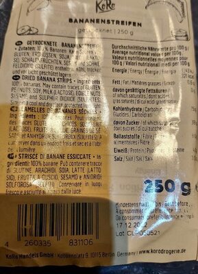 Getrocknete Bananenstreifen