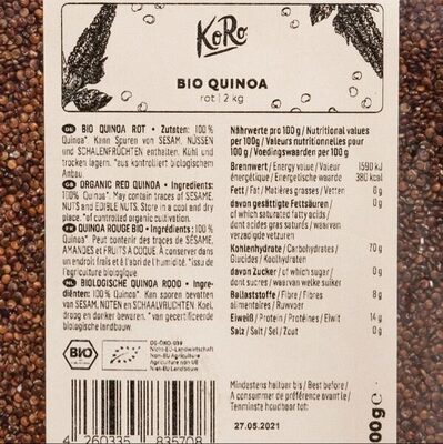 Quinoa rouge bio
