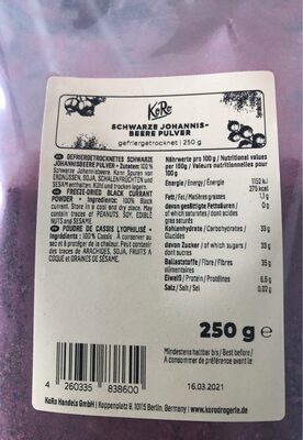 Poudre de cassis lyophilisé