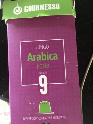 10 Lungo Arabica Forte Capsules Compatibles Nespre front packaging