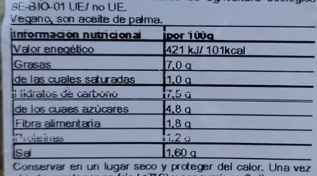 Bio salsa avocado-limette nutrition facts table