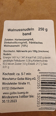 Walnussnudeln front packaging