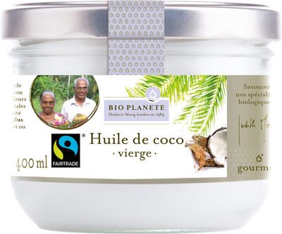 Huile de coco vierge front packaging