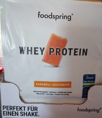 Whey protein caramel front packaging