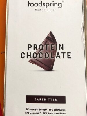 Protein chocolate front packaging