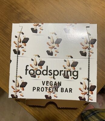 Vegan protein bar front packaging