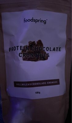 Protein chocolate crunchies front packaging