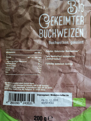 Bio gekeimter Buchweizen