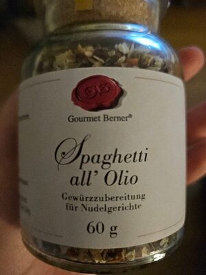 Spagetti all' olio front packaging
