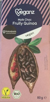 Chocolat à la Noix de Coco, Framboise, Quinoa front packaging