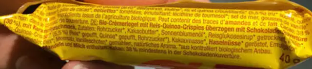Protein Choc Bar Brownie Style ingredients label