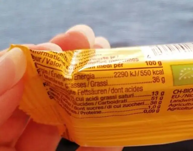 Protein Choc Bar Brownie Style nutrition facts table