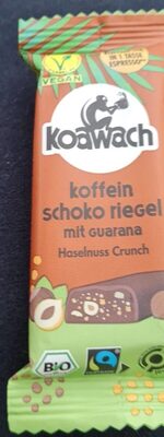 Koffein Schoko Riegel mit Guarana Haaelnuss Crunch