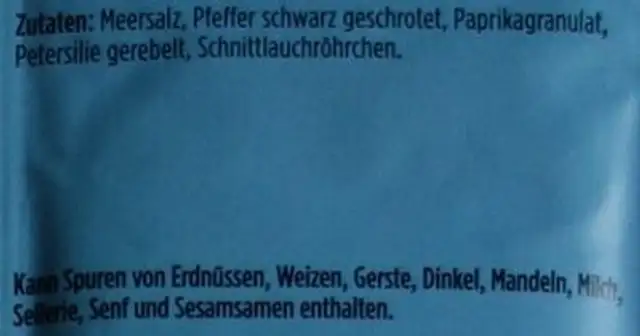 Päckchen Rühreigewürz ingredients label