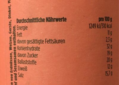 Turkish Allrounder nutrition facts table