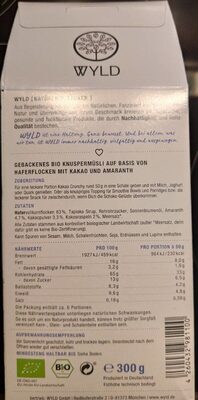 Kakao nutrition facts table