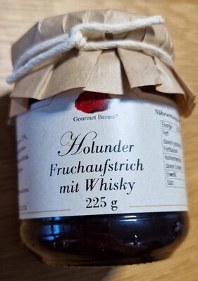 Holunder Fruchtaufstrich mit Whisky front packaging