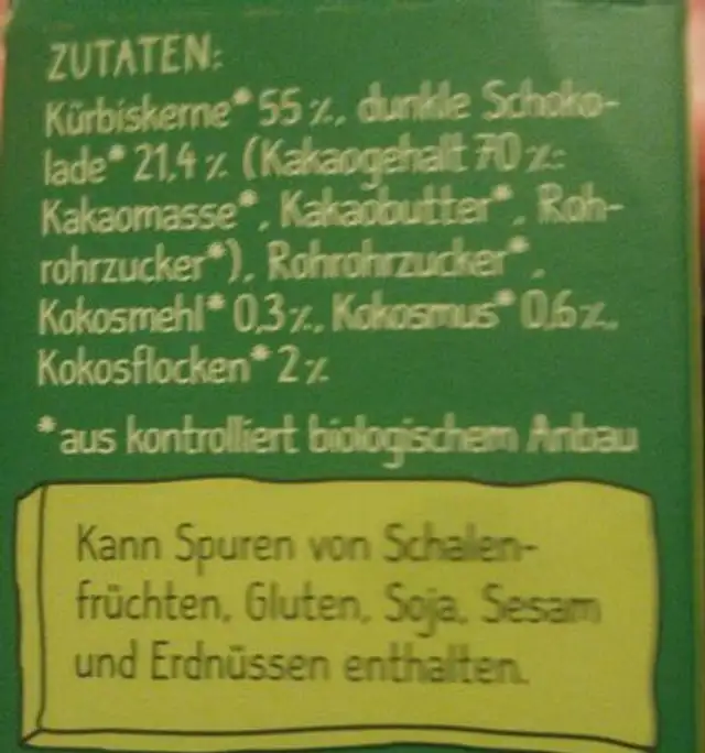 Unknown ingredients label