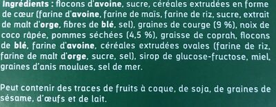 Muesli & Merveilles ingredients label