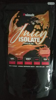 Juicy Isolate Peach Ice Tea front packaging