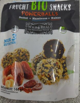 Powerballs Bio Fruchtsnack „Dattel, Haselnuss, Kakao“
