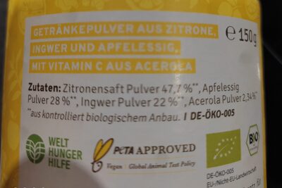 Lemon Morning ingredients label