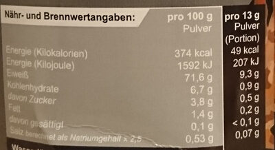 BCAA Select+ 2.0 nutrition facts table