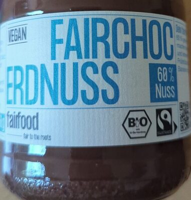Fairchoc Erdnuss front packaging