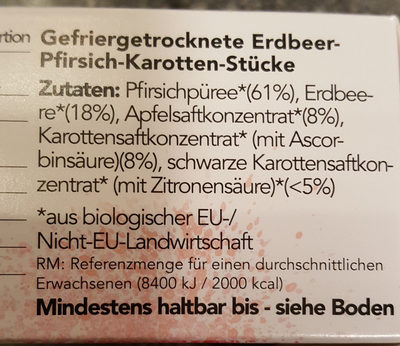 Smoothie kekse ingredients label